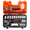 Bahco 24-Piece 1/2 in Standard Socket Set Chrome Vanadium Steel 10 to 32 mm S240