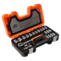 Bahco 24-Piece 1/2 in Standard Socket Set Chrome Vanadium Steel 10 to 32 mm S240