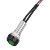 Oxley Green Panel Mount Indicator, 12V, 15mA, Lead Wire Termination, IP68 Rated, Recessed Bezel STR/LH/8/12/FL30/GN
