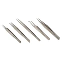 Lindstrom Stainless Steel Pointed ESD Safe Tweezer Set 5 Pieces 9855
