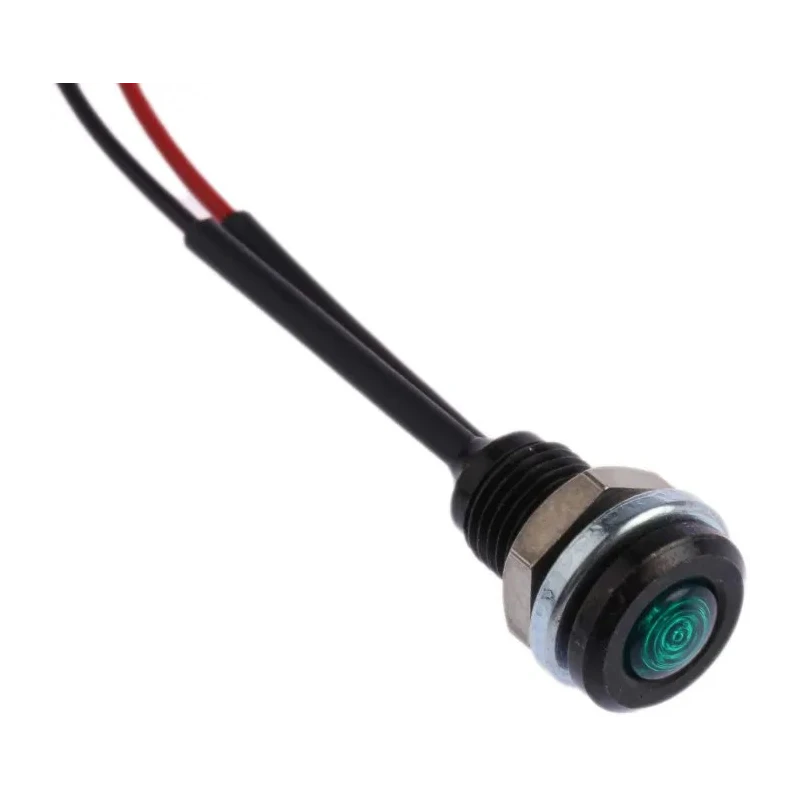 Oxley OXL/CLH/63 Series Green Panel Mount Indicator IP66, LED, 13.5mm Length, Black Bezel 