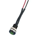 Oxley OXL/CLH/63 Series Green Panel Mount Indicator, IP66 Rated, 13.5mm Length, Black Bezel 