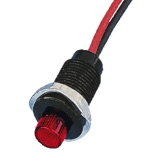Oxley Red Panel Mount Indicator 20mA Current, Lead Wire Termination, Prominent Bezel Style OXL/CLH/100/P/FL30/AL