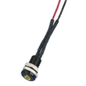 Oxley LED Yellow Panel Mount Indicator 6.4 mm Mount Hole Size Flying Lead Termination IP66 12V AC OXL/CLH/63/B/12AC/FL30/YW