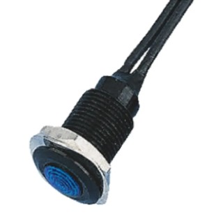 Oxley Blue Panel Mount Indicator 12V AC 7.5mA Lead Wire Termination IP66 Flush Black Bezel OXL/CLH/100/12AC/FL30/BE