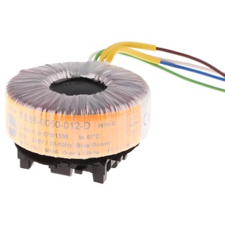 Nuvotem Talema 230 V ac 12 V ac Toroidal Transformer 1 Output 50 VA, VDE, UL 58-0050-012-D