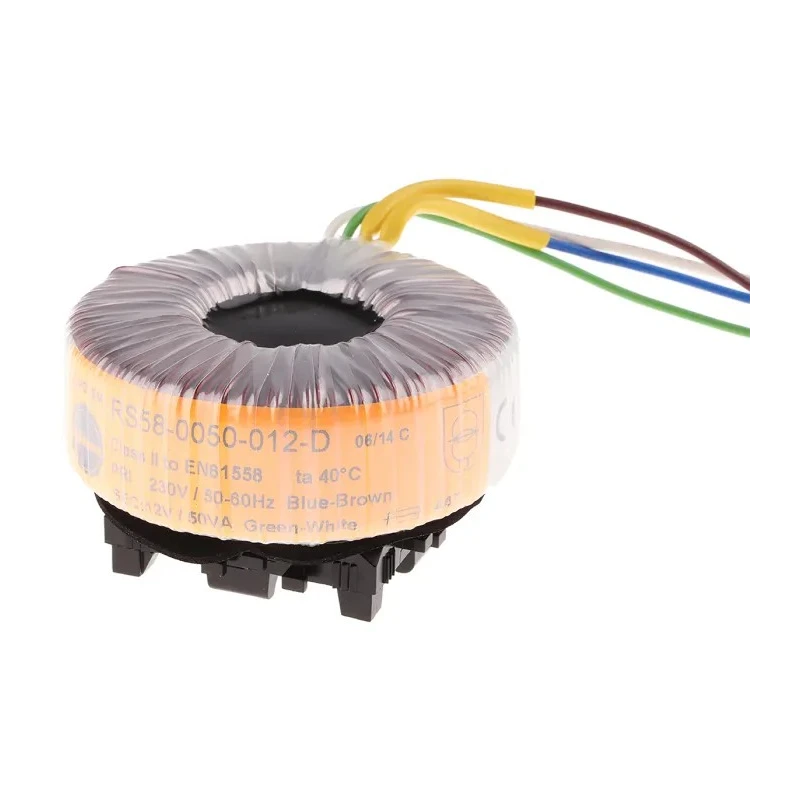 Nuvotem Talema 230 V ac 12 V ac Toroidal Transformer 1 Output 50 VA, VDE, UL 58-0050-012-D