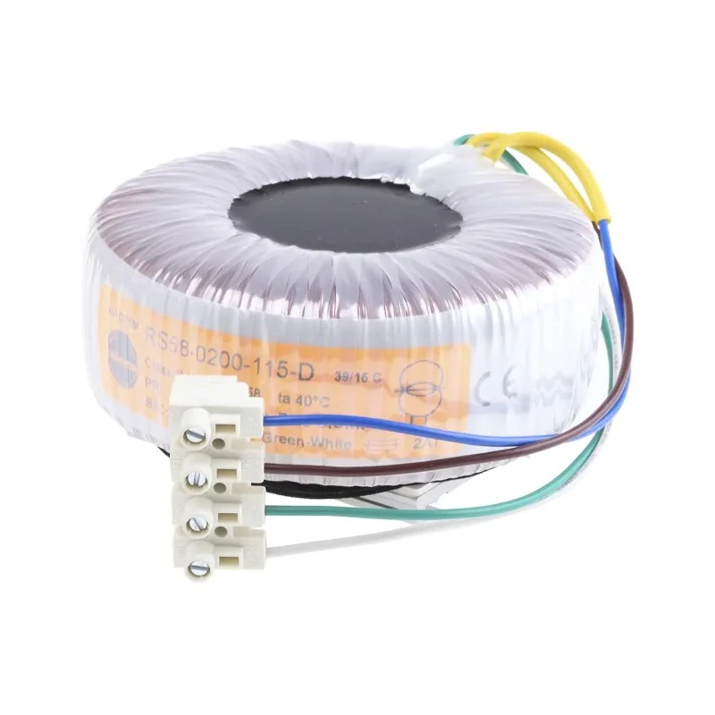 Nuvotem Talema Toroidal Transformer 230 V AC Primary 115 V AC Secondary 1 Output 200VA 58-0200-115-D