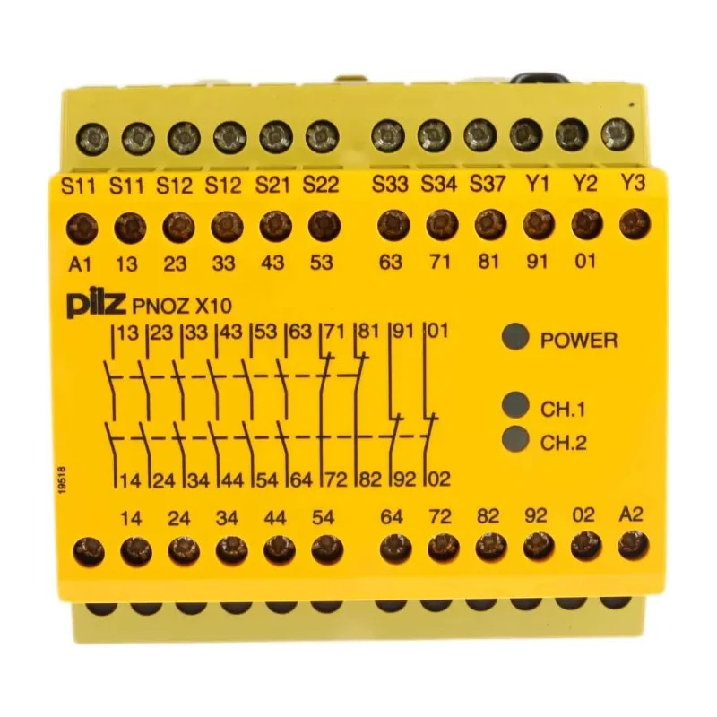 Pilz 24V DC Safety Relay with 6 Safety Contacts and 4 Auxiliary Contacts PNOZ X10 774709