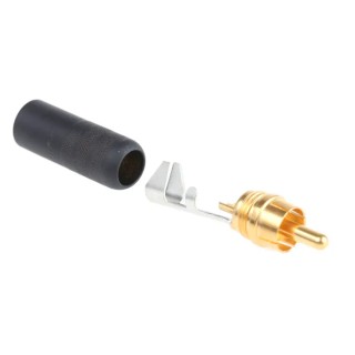 Switchcraft Black Straight Cable RCA Plug Gold Contact Plating 6A Current 3502ABAU