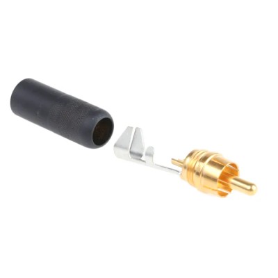 Switchcraft Black Straight Cable RCA Plug Gold Contact Plating 6A Current 3502ABAU