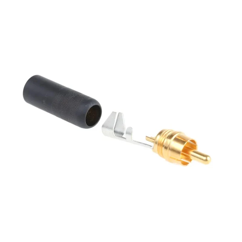 Switchcraft Black Straight Cable RCA Plug Gold Contact Plating 6A Current 3502ABAU