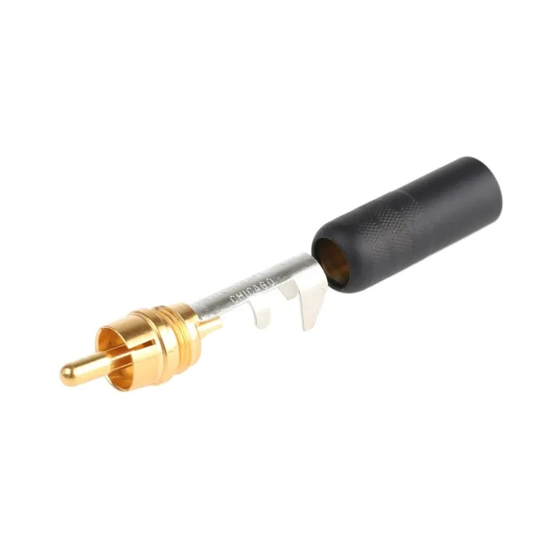 Switchcraft Black Straight Cable RCA Plug Gold Contact Plating 6A Current 3502ABAU