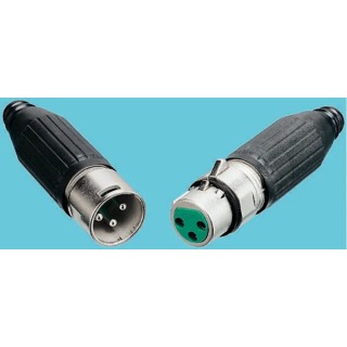 Switchcraft Cable XLR Connector, Straight Female, 3 Way, Silver Plating AAA3FPZ
