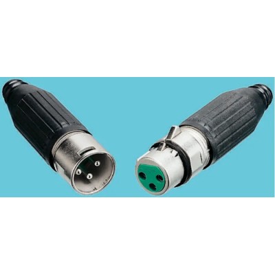 Switchcraft Cable XLR Connector, Straight Female, 3 Way, Silver Plating AAA3FPZ