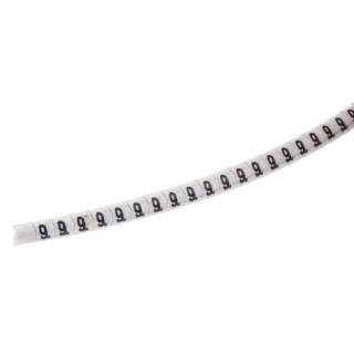 HellermannTyton Helagrip Slide-On Cable Marker Pre-Printed Black "9" Legend, White PVC, Fits 2-5 mm Cable Diameter HGDC2-5