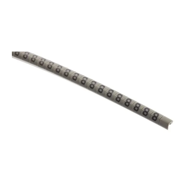 HellermannTyton Helagrip Slide-On Cable Marker Black Pre-printed "8" for 2-5 mm Cable Grey PVC 515-03953 HGDC2-5