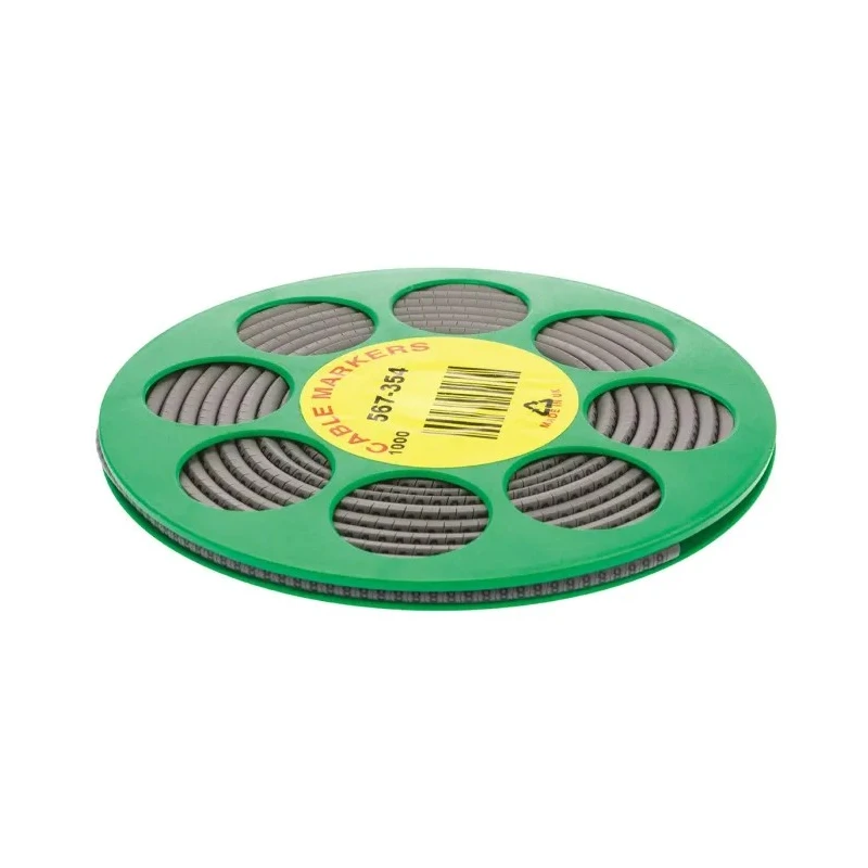 HellermannTyton Helagrip Slide-On Cable Marker Black Pre-printed "8" for 2-5 mm Cable Grey PVC 515-03953 HGDC2-5