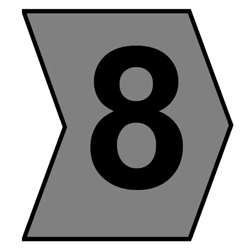 HellermannTyton Helagrip Slide-On Cable Marker Black Pre-printed "8" for 2-5 mm Cable Grey PVC 515-03953 HGDC2-5