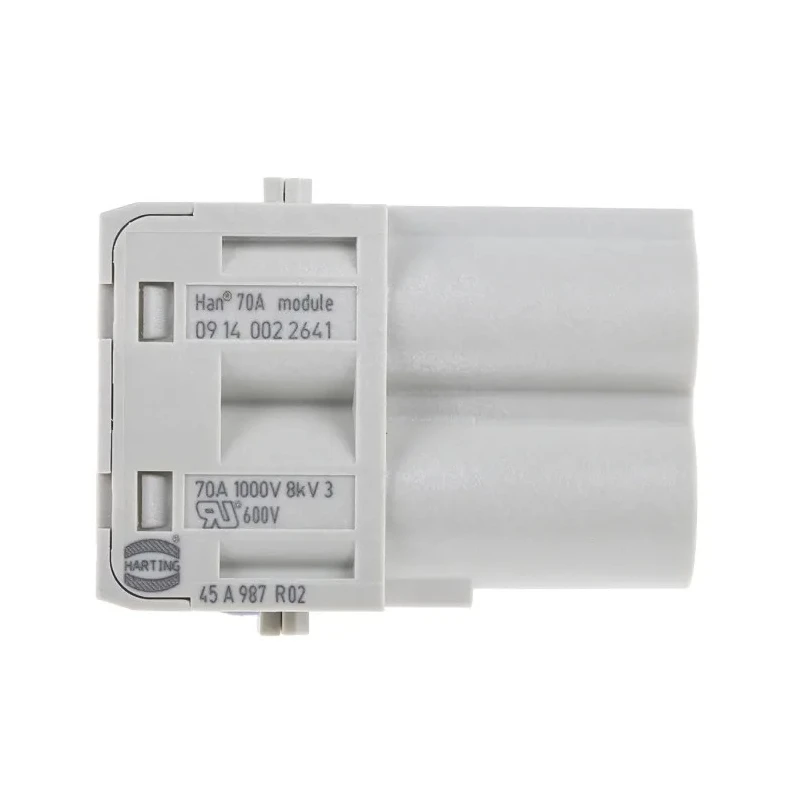 HARTING Heavy Duty Power Connector Module, 70A Current Rating, HAN Modular Series Male, 2 Contacts, 1kV Voltage 09140022641