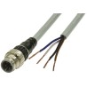 Omron Sensor Actuator Cable Male 4 Contacts Straight to Unterminated Grey Polycarbonate Polyurethane Jacket XS5H-D421-C80-F