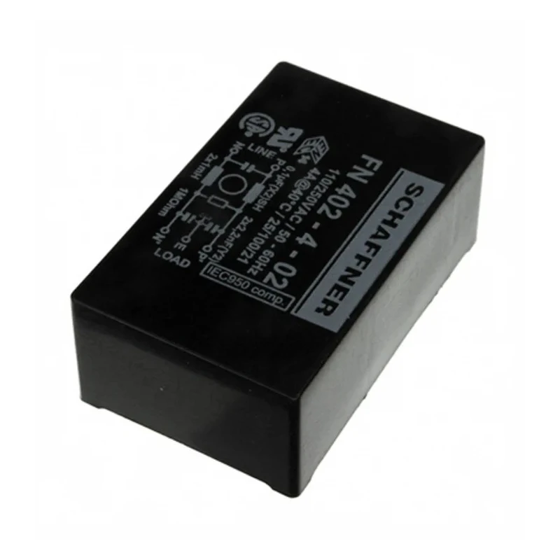 Schaffner PCB EMI Filter 4A 250V ac 400Hz Single Phase Pin Termination FN402
