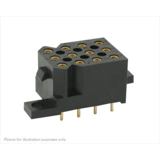 Souriau Sunbank by Eaton SMS Series Straight Surface PCB Socket, 12-Contact, 4 Row, 5.08 mm Pitch, 7.5A, 250V SMS12GE33