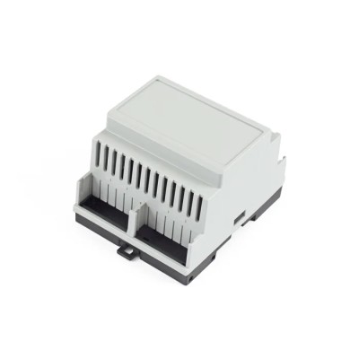 Hammond Polycarbonate DIN Rail Enclosure Series 1597DIN, 90 mm Length, IP20 Rated, UL94-V0 Flammability Rated 1597DIN4GY
