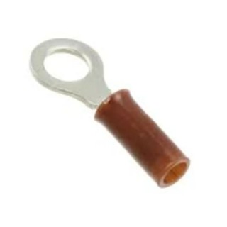TE Connectivity STRATO-THERM Insulated Ring Terminal M4 Stud Size 24 AWG 22 AWG Wire Size Brown 1577620-1