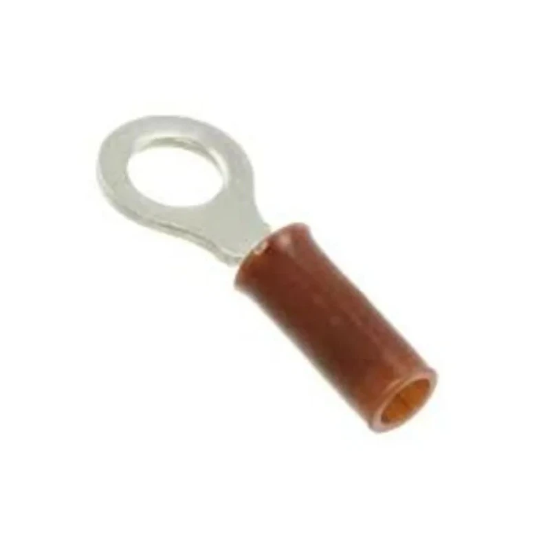TE Connectivity STRATO-THERM Insulated Ring Terminal M4 Stud Size 24 AWG 22 AWG Wire Size Brown 1577620-1