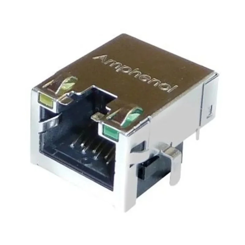 Amphenol Communications Solutions RJE72 Series RJ45 Connector Female, PCB Mount, Cat5e Shielded Right Angle 1 Port 8 Way 