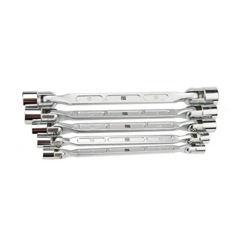 RS PRO 5-Piece Flex Head Box Wrench Set Chrome Vanadium Steel 8 To 19 mm 573-457
