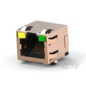 TE Connectivity RJ45 Connector Female, PCB Mount, Cat5 Shielded, Right Angle, 2 Port 8 Way 