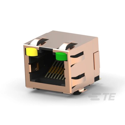TE Connectivity RJ45 Connector Female, PCB Mount, Cat5 Shielded, Right Angle, 2 Port 8 Way