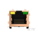 TE Connectivity RJ45 Connector Female, PCB Mount, Cat5 Shielded, Right Angle, 2 Port 8 Way 