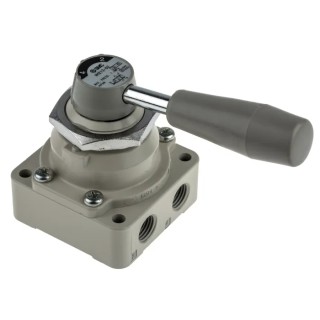 SMC Pneumatic Manual Control Valve Handle VH Series NPT Rc 1/4, 4-Port 2-Position, Die Cast Aluminium Body VH212-02