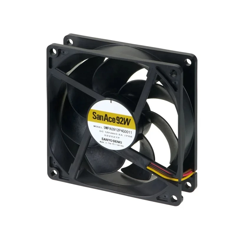 Sanyo Denki San Ace Series Axial Fan 12V DC 6W 5700 RPM 92mm IP68 9WPA0912P4G001
