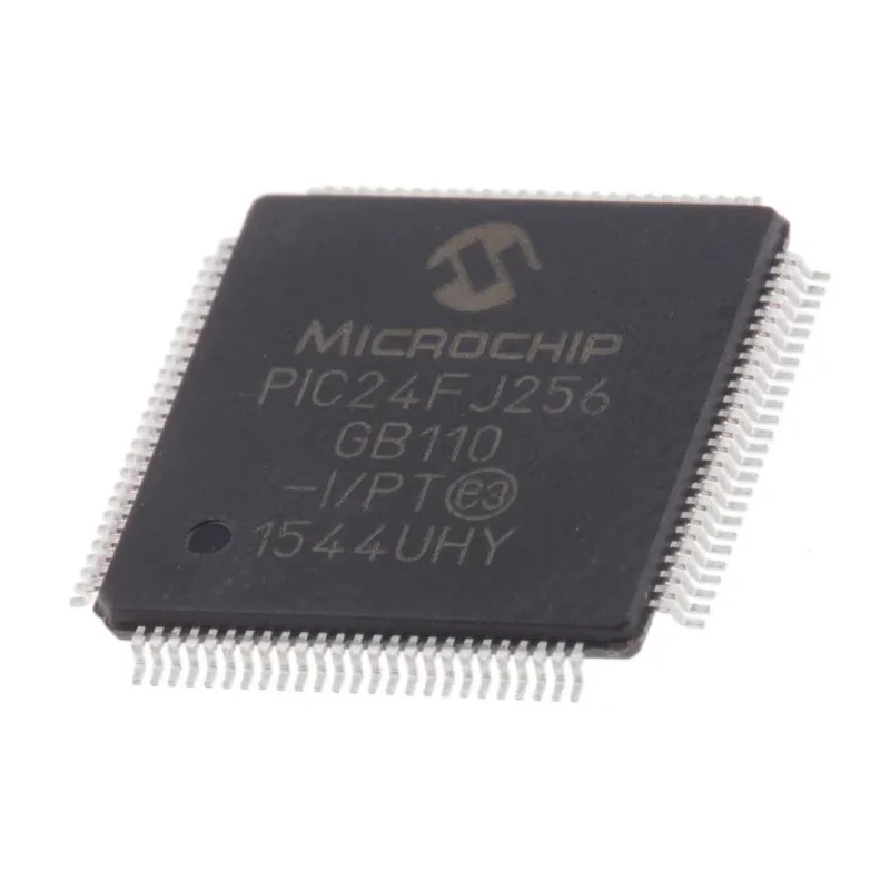 Microchip 16 bit PIC Microcontroller, PIC24FJ Series, 256kB FLASH, 32 MHz, 100-Pin TQFP PIC24FJ256GB110-I/PT