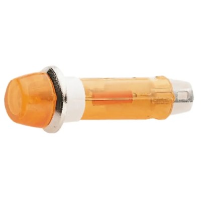 CAMDENBOSS Orange Panel Mount Indicator 503 Series 8 mm Mount Hole, Solder Tab Termination, Chrome IND5032211-125-T/AMB