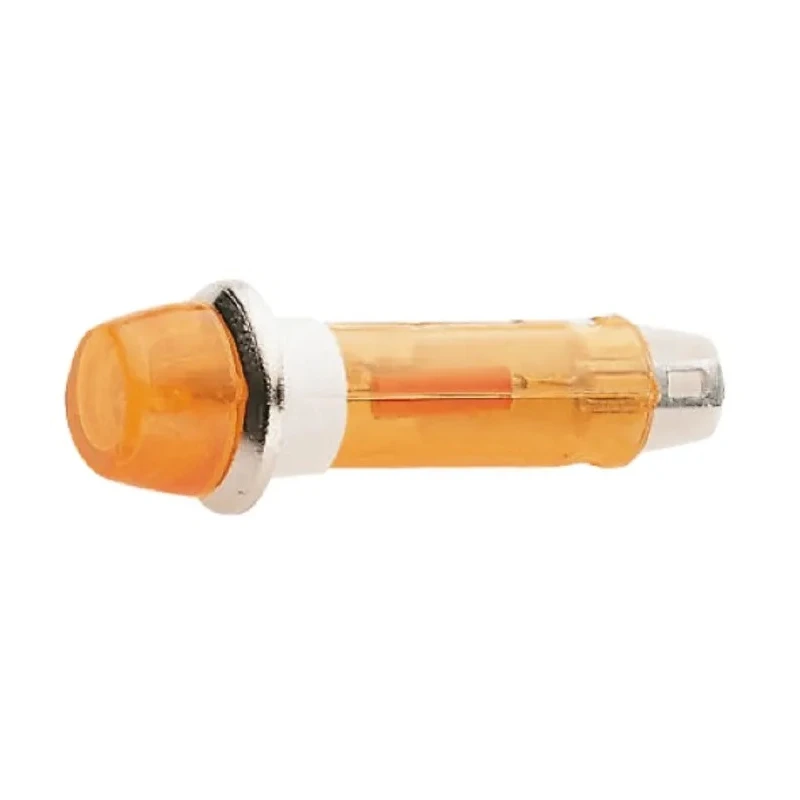 CAMDENBOSS Orange Panel Mount Indicator 503 Series 8 mm Mount Hole, Solder Tab Termination, Chrome IND5032211-125-T/AMB