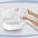 Aquarius White Plastic Dual Mini Twin Roll Centre-feed Toilet Paper Dispenser 133mm x 464mm x 464mm 7186