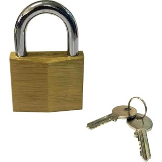 RS PRO Key Stainless Steel Brass Padlock, 6.3 mm Shackle Diameter, 38 mm Shackle Length, 39.8 mm Width 217-7000