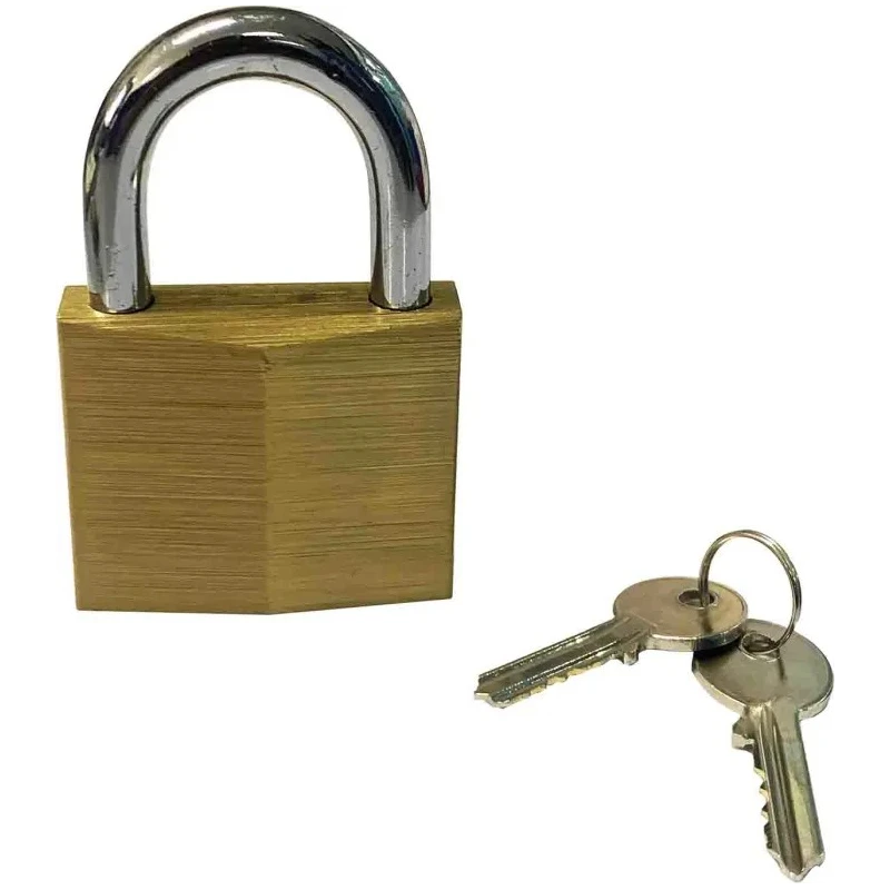 RS PRO Key Stainless Steel Brass Padlock, 6.3 mm Shackle Diameter, 38 mm Shackle Length, 39.8 mm Width 217-7000