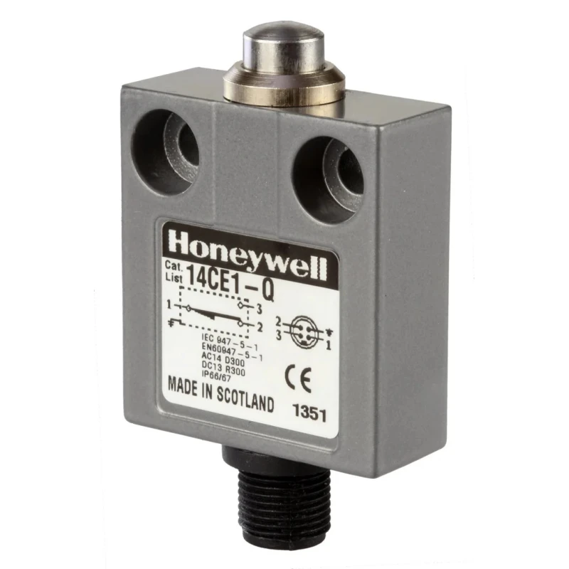 Honeywell Technologies 14CE Series Plunger Limit Switch SPDT Die Cast Zinc Housing 250V 5A 14CE1-Q