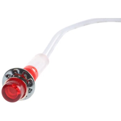 CAMDENBOSS 515 Series Red Panel Mount Indicator 6V 40mA Lead Wire Termination Prominent Bezel IND515205-640-T/RD