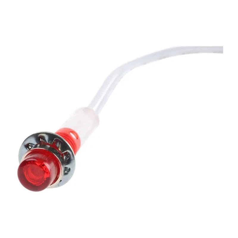 CAMDENBOSS 515 Series Red Panel Mount Indicator 6V 40mA Lead Wire Termination Prominent Bezel IND515205-640-T/RD