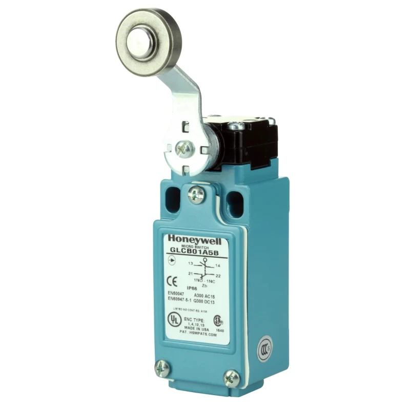 Honeywell Technologies Roller Lever Limit Switch SPDT IP67 Die Cast Zinc Epoxy Coated Housing 600V AC 10A GLCB01A5B