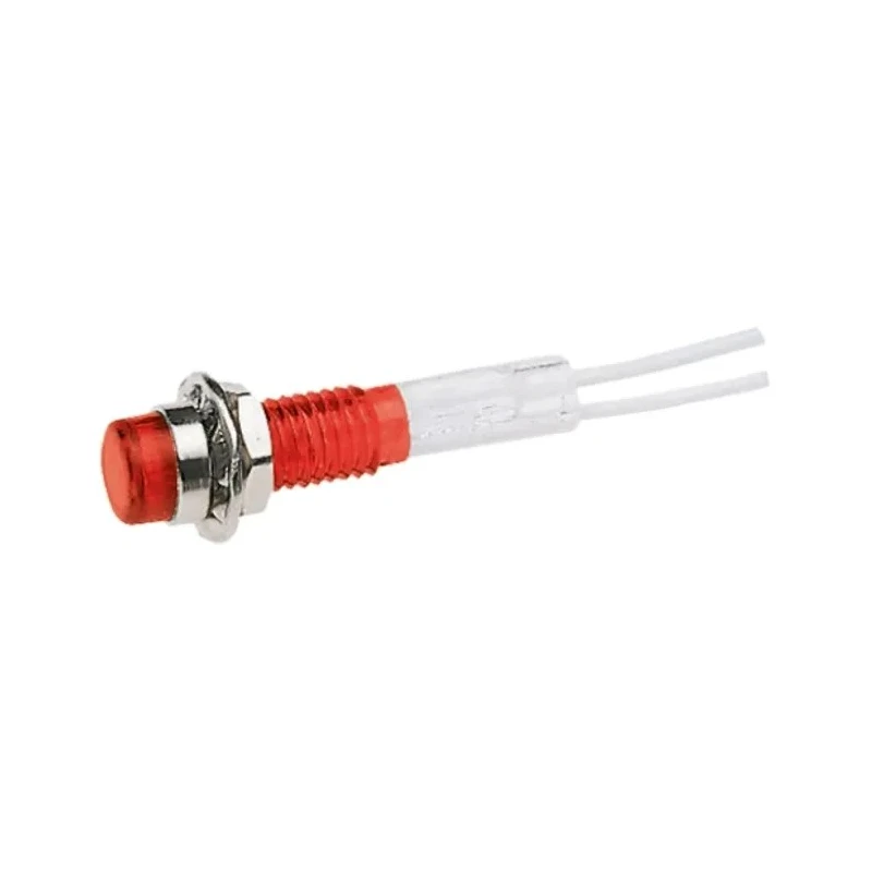 CAMDENBOSS 515 Series Red Panel Mount Indicator 14V 40mA Lead Wire Termination Prominent Bezel IND515205-1440-T/RD