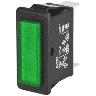 Arcolectric (Bulgin) Ltd 0430 Series Green Panel Mount Indicator, 250V, 16A, Solder Tab Termination C0430ATNAC