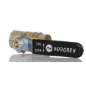 Norgren Nickel Plated Brass Threaded 2-Way Ball Valve ISO 7.1 40 bar 1/2 in 602112128